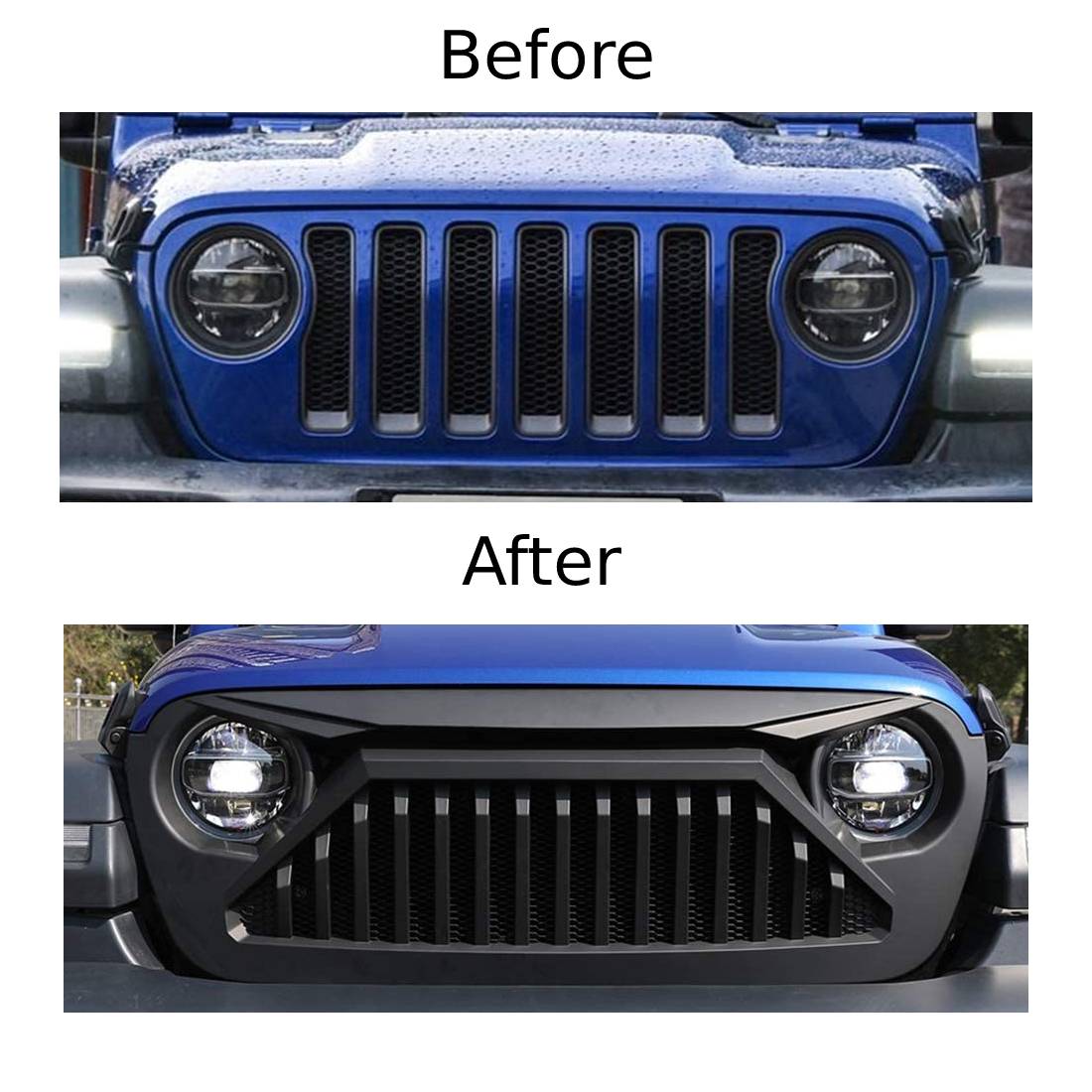 Replacement Grille For Jeep Wrangler JL + Jeep Gladiator JT - Angry Eyes Grille