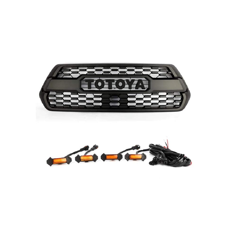2016+ Toyota Tacoma TRD Pro Style Grille + Amber LED Lights